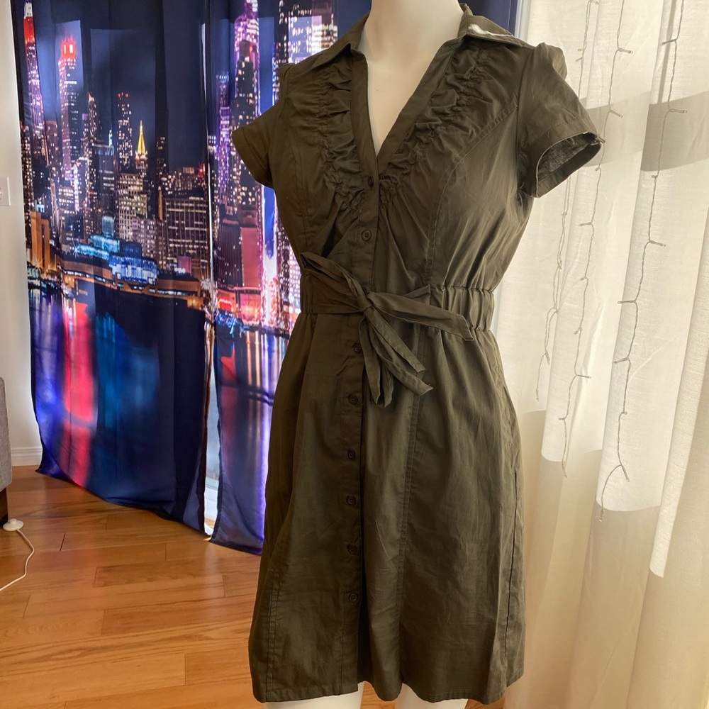 Casual Dress Navy Green